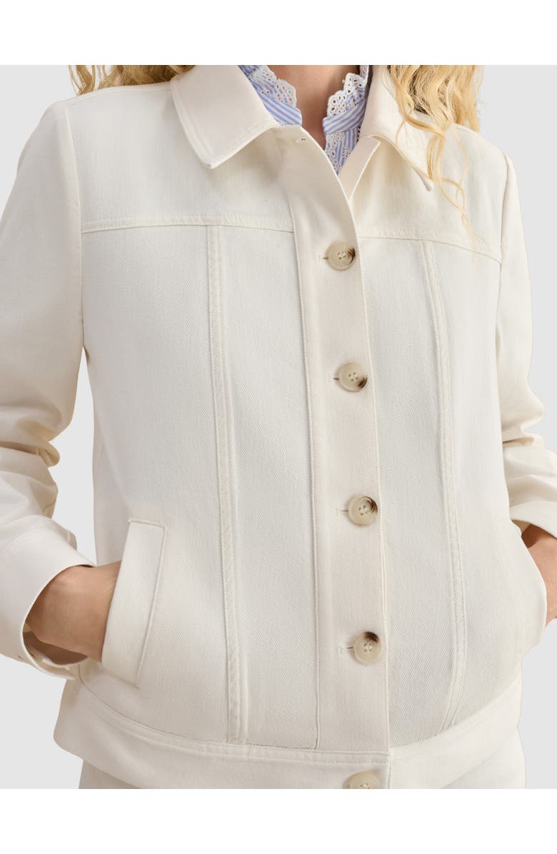 HOBBS LONDON Selborne Boxy Cropped Denim Jacket, Alternate, color, Milky White