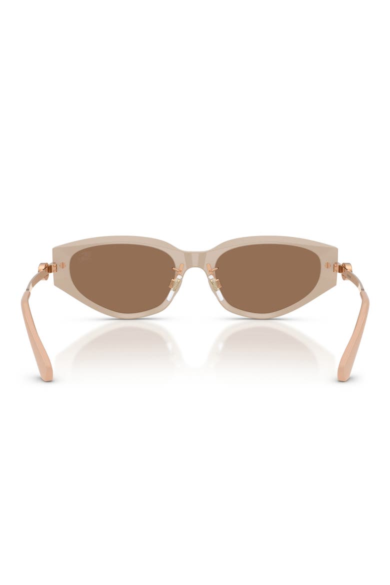 56mm Irregular Sunglasses, Alternate, color, BEIGE / DARK BROWN