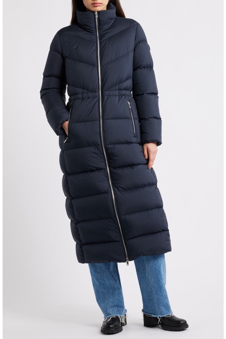 Belle Cote Down Puffer Coat with Genuine Shearling Collar (Women