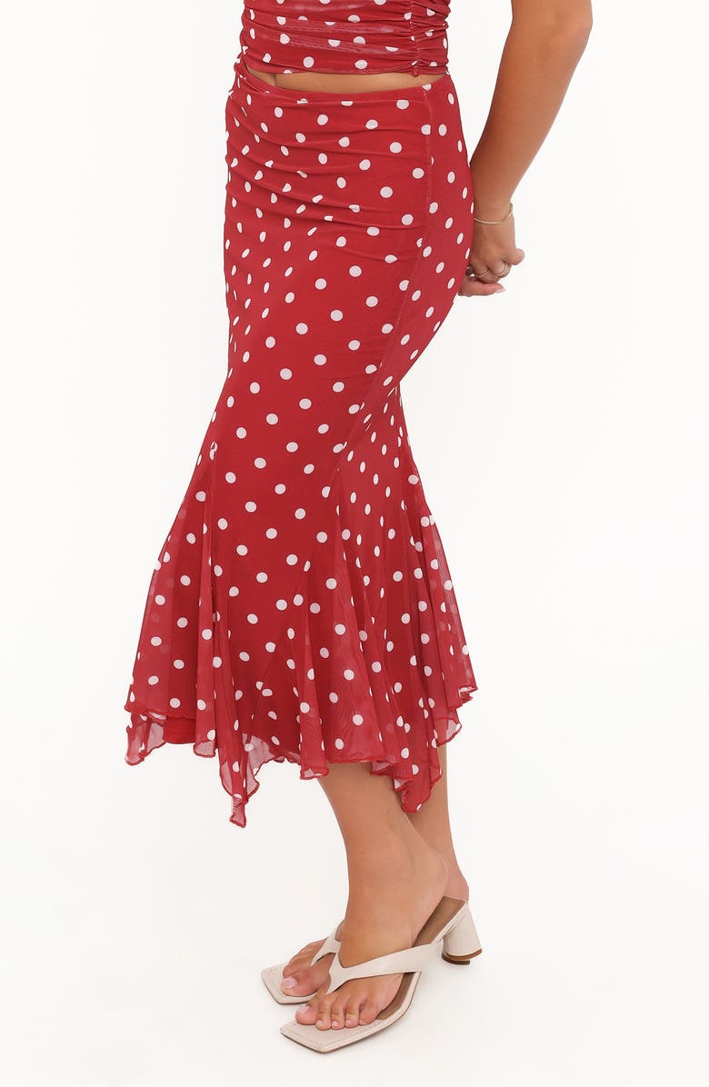 Petal & Pup Tullia Polka Dot Mesh Skirt, Alternate, color, Red Polka Dot