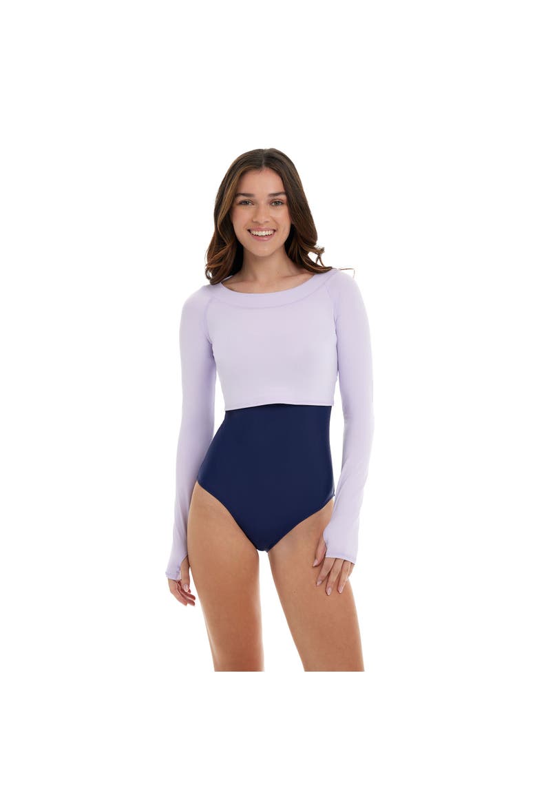 Women's Long Sleeve Crop Top Shirt for Sun and UV Protection, Main, color, Lavender