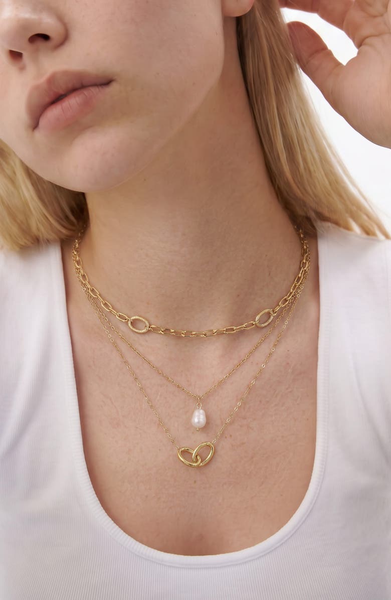 st. Moran Set of 3 Assorted Necklaces, Alternate, color, Gold/ White