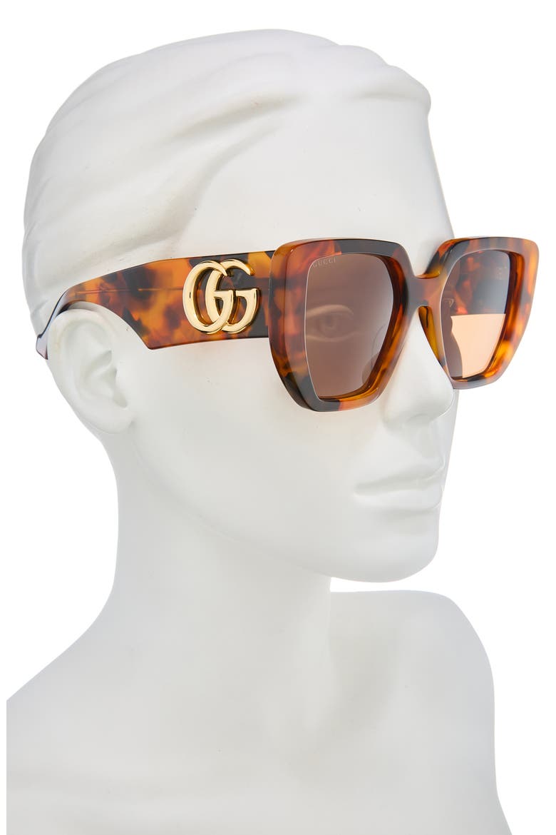 54mm Rectangular Sunglasses, Alternate, color, HAVANA HAVANA BROWN