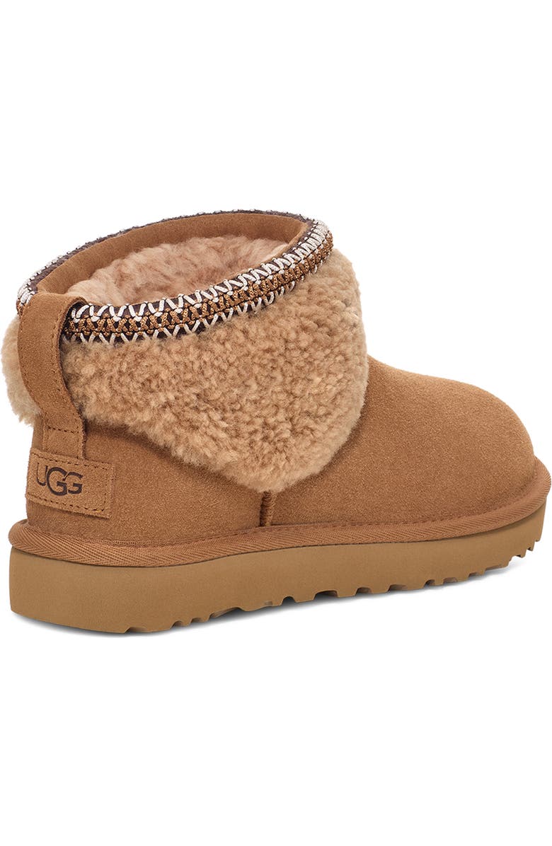 UGG<sup>®</sup> Classic Ultra Mini Max Curly Shearling Boot, Alternate, color, Chestnut