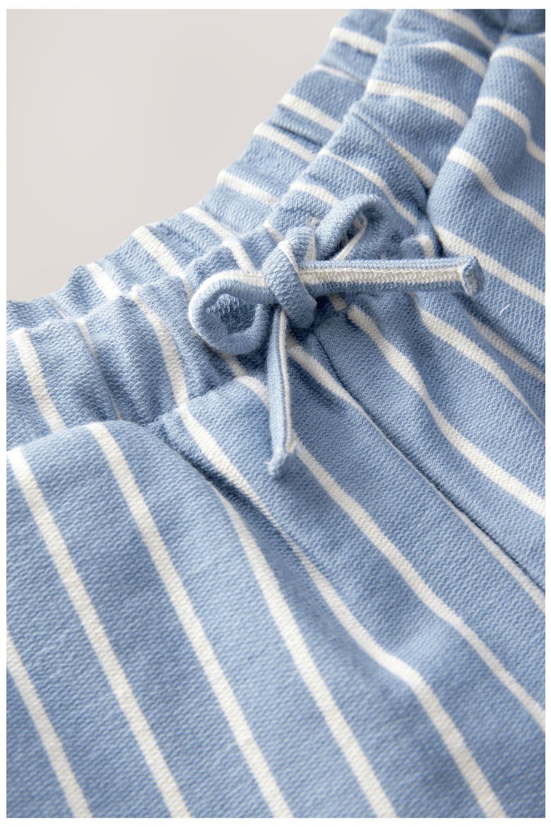 Kids' Stripe Cuffed Cotton Drawstring Pants, Alternate, color, BLUE