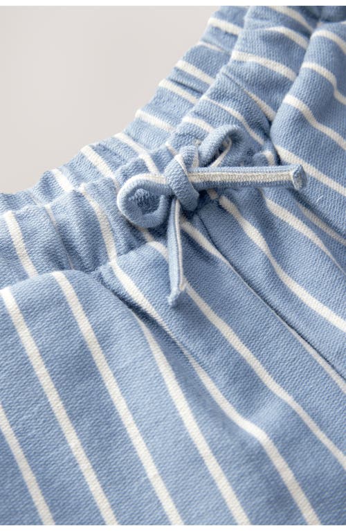 Next Kids' Stripe Cuffed Cotton Drawstring Pants In Blue