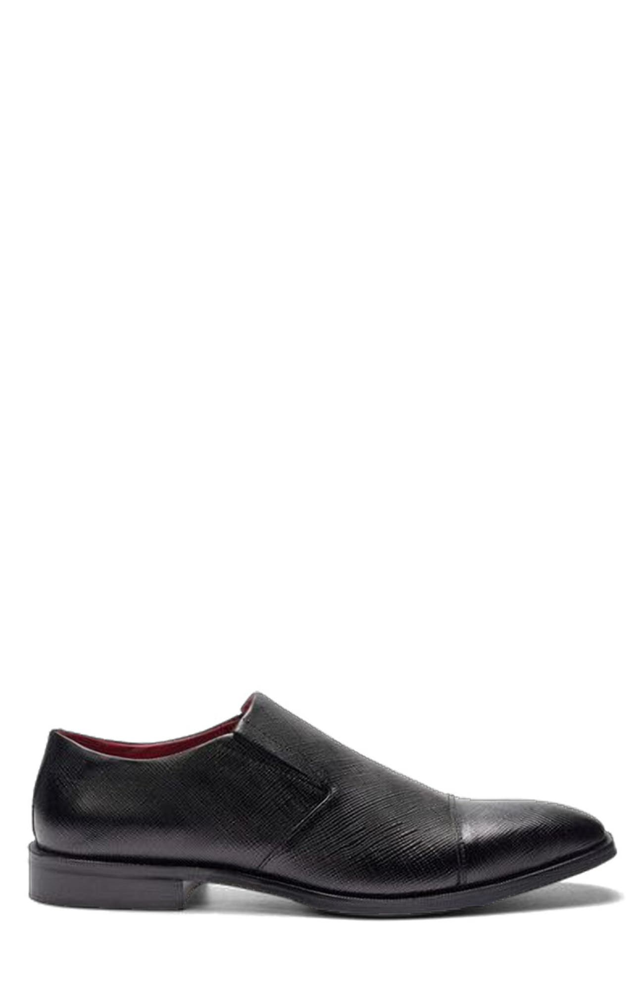 CARLOS SANTANA Eclipse Cap Toe Loafer, Main, color, Black Leather