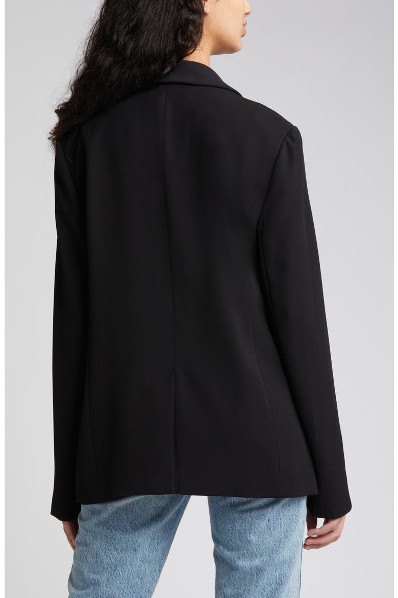 Oversize Curve Hem Blazer, Alternate, color, BLACK