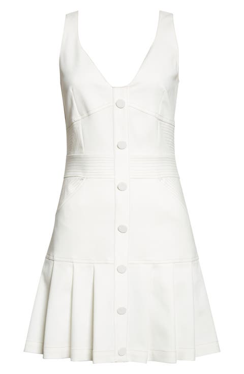 Olana Topstitch Detail Cotton Blend Minidress