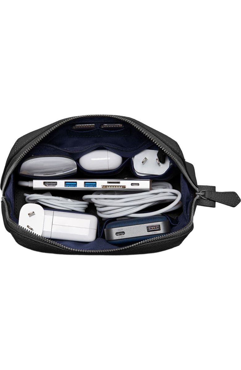 MAISON de SABRÉ Leather Tech Pouch, Alternate, color, Black Caviar