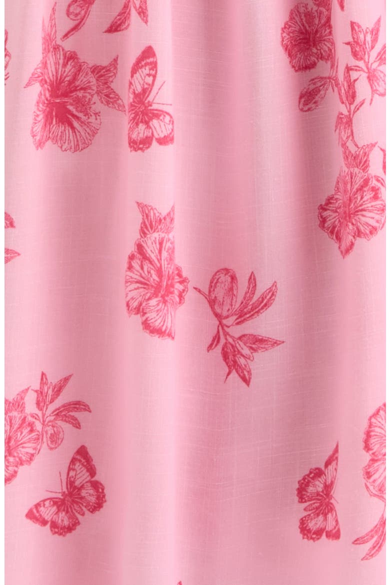 Kids' Flutter Sleeve Romper, Alternate, color, PINK ORCHID TALIA TOILE