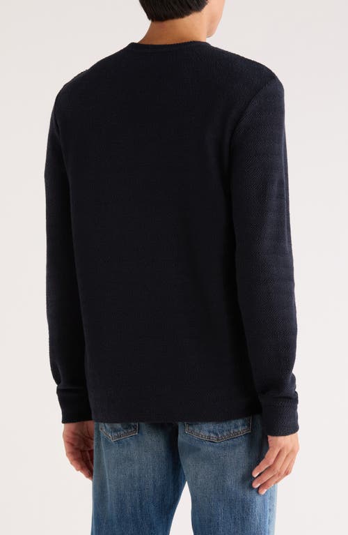 Vince Herringbone Cotton French Terry Sweatshirt In Blue