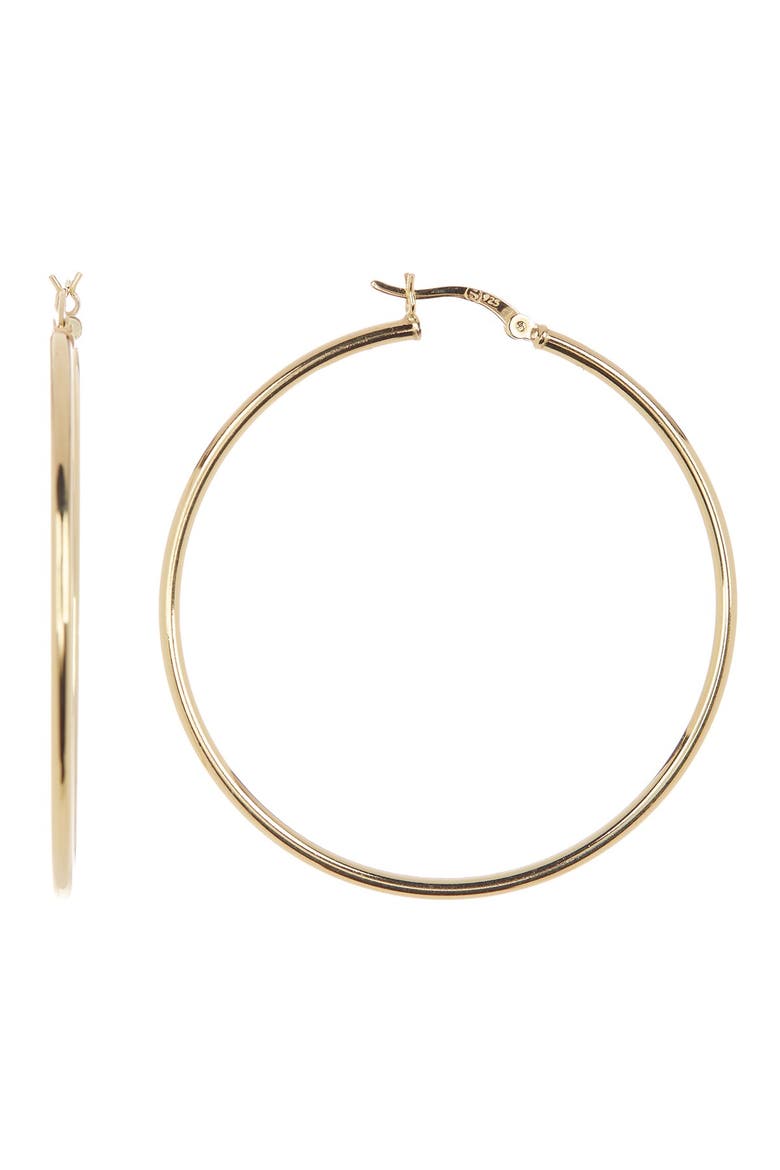 14K Gold Vermeil 50mm Hoop Earrings, Main, color, GOLD