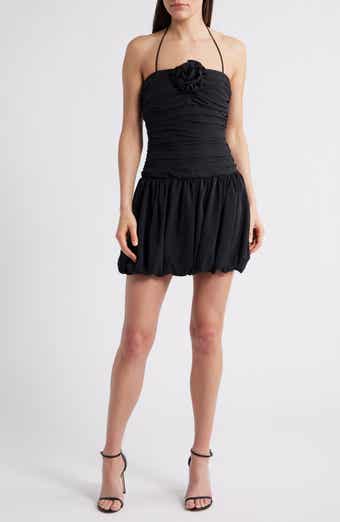 Lucy Paris Faye Rosette Ruched Halter Minidress