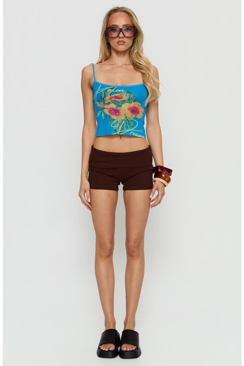Palm Dreams Beaded Graphic Tank, Alternate, color, BLUE