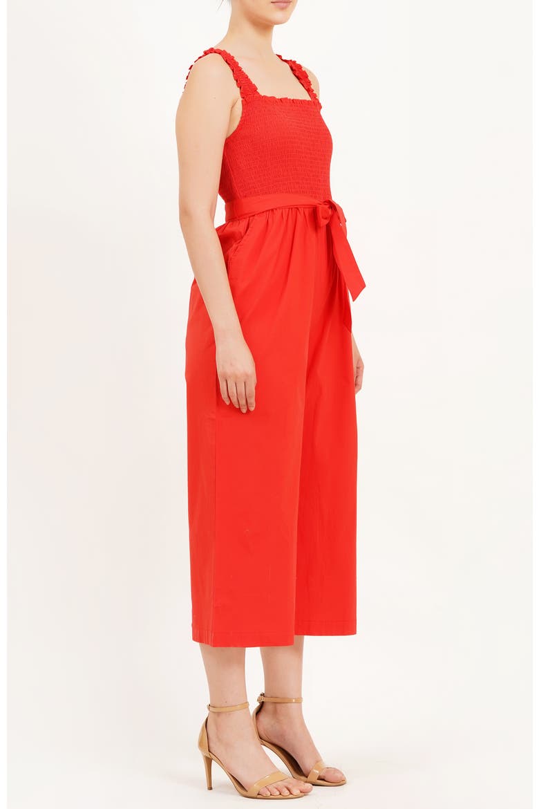 Janet Cropped Jumpsuit, Alternate, color, Red