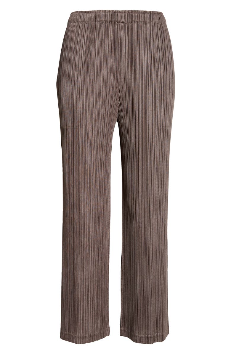 Pleats Please Issey Miyake Thicker Bottoms Pleated Wide Leg Crop Pants, Alternate, color, Steel Gray
