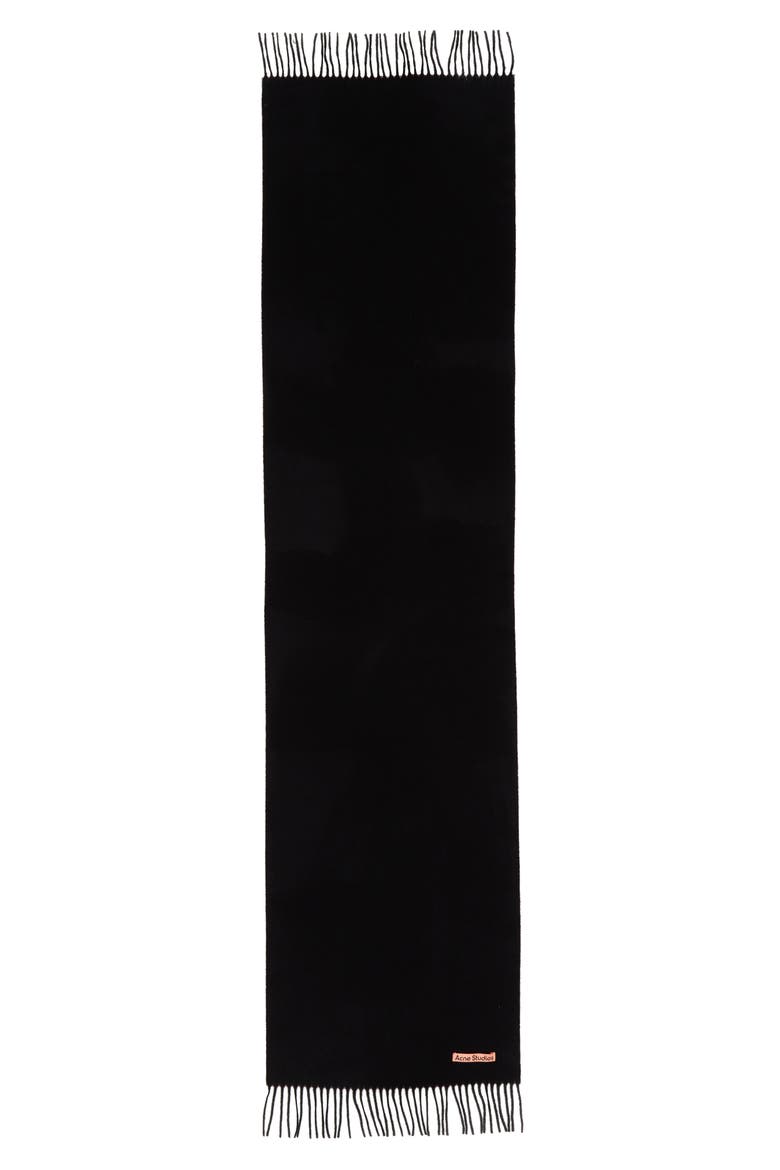 Cashmere Fringe Scarf, Alternate, color, BLACK