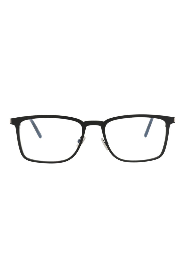 54mm Square Optical Glasses, Main, color, BLACK BLACK TRANSPARENT