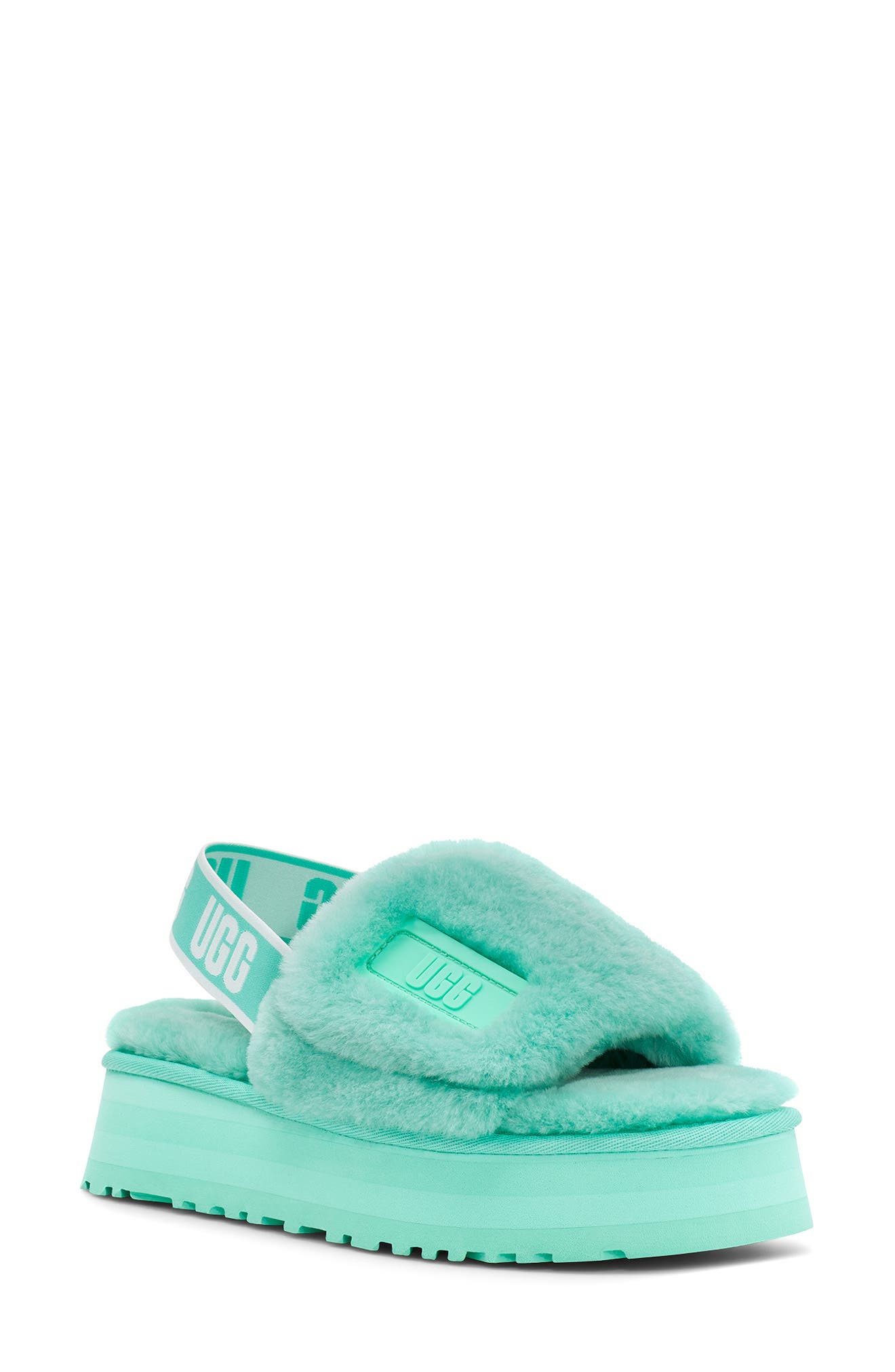 Disco Genuine Shearling Slingback Slipper, Main, color, TIDE POOL