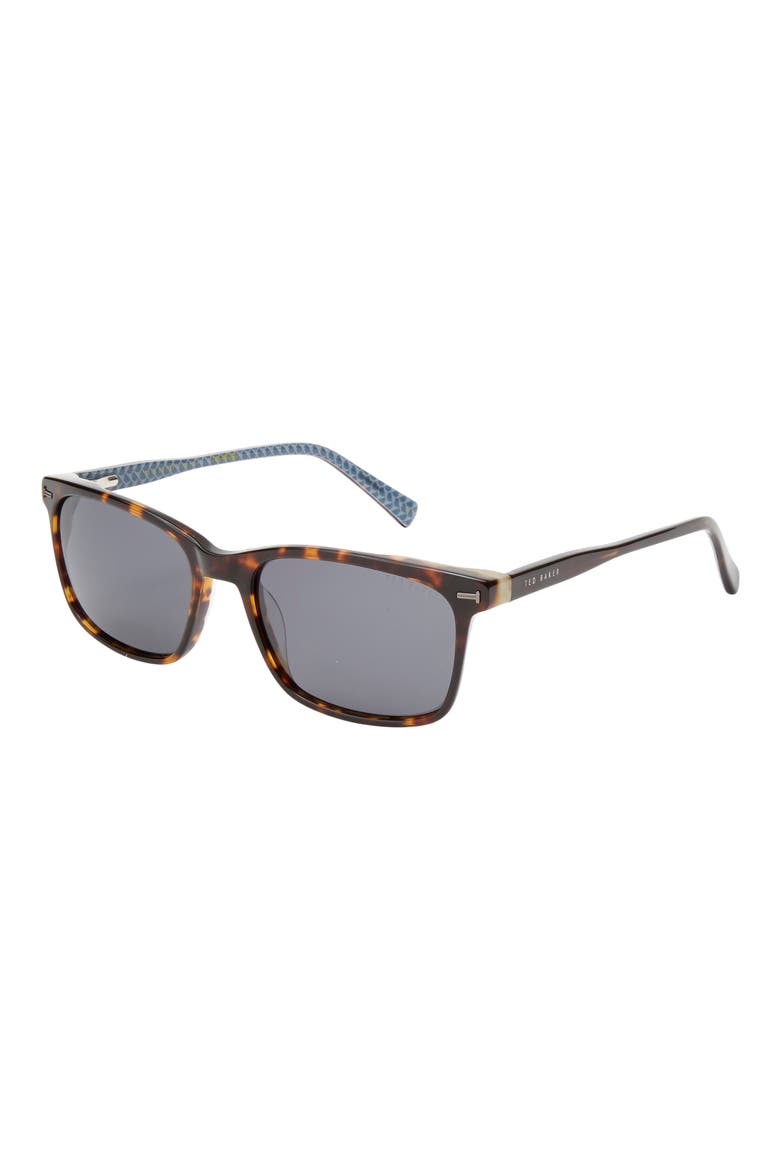 56mm Polarized Rectangular Sunglasses, Alternate, color, TORTOISE