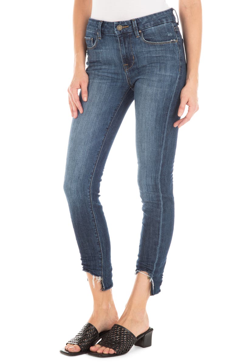 Fidelity Denim Sola Raw Step Hem Skinny Jeans, Alternate, color, 