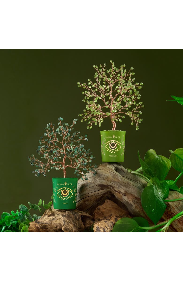 Karma and Luck Emerald Feng Shui Crystal Tree of Life May Birthstone Successful Endeavors, Alternate, color, Green