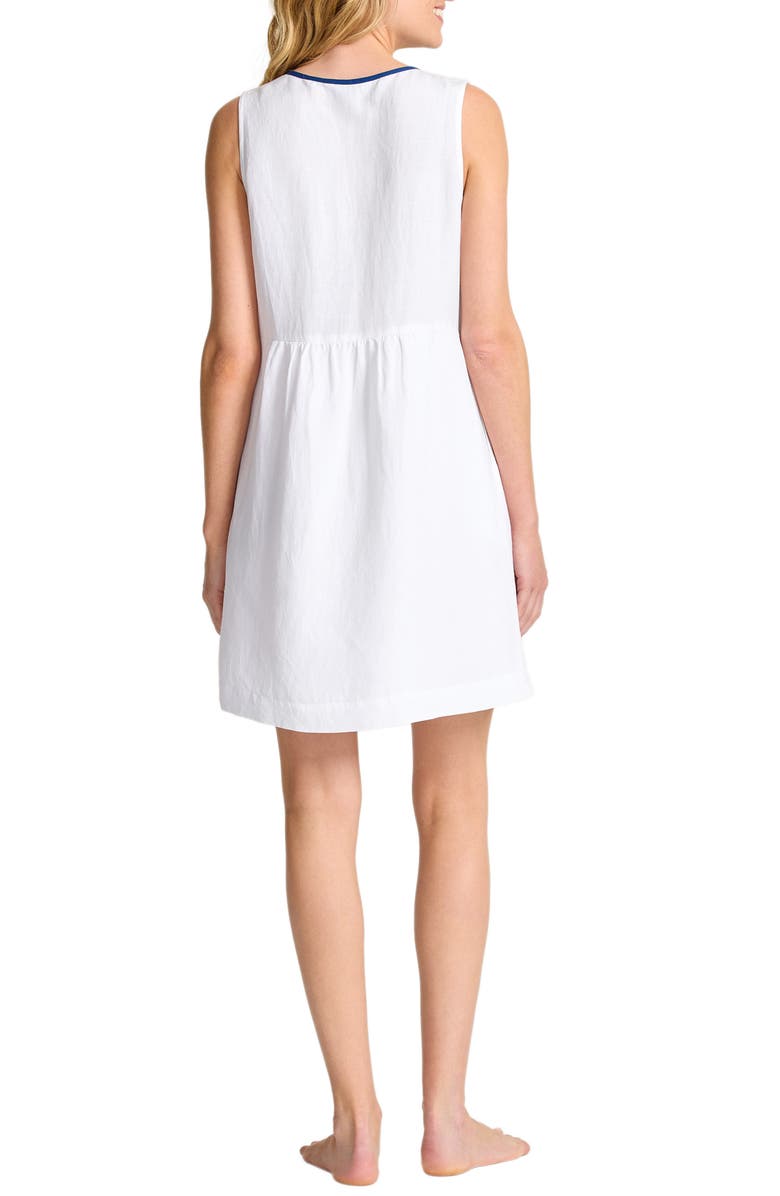 Tommy Bahama St. Lucia Embroidered Sleeveless Linen Blend Cover-Up Dress, Alternate, color, White