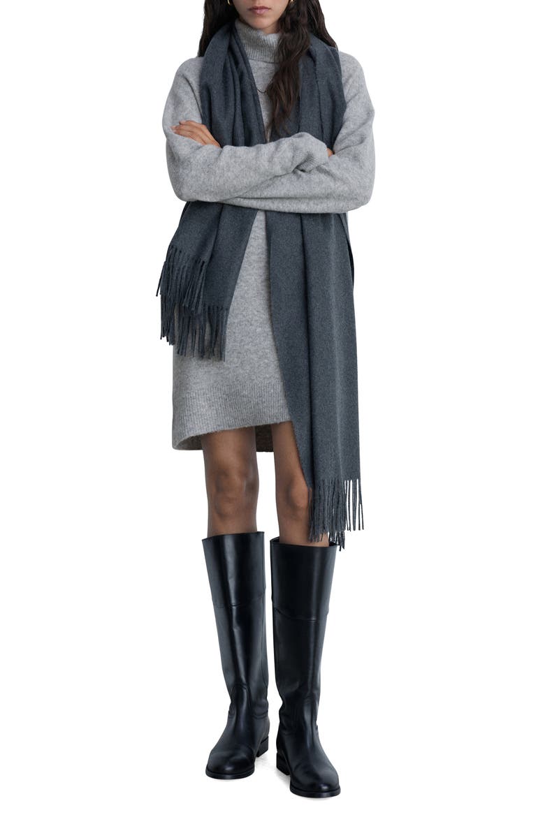 Taldote Long Sleeve Turtleneck Sweater Dress, Main, color, MEDIUM HEATHER GREY