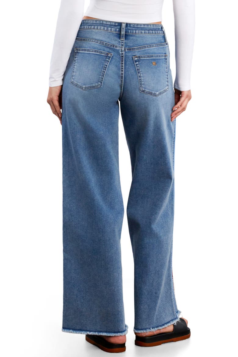 High Waist Wide Leg Piping Jeans, Alternate, color, RELAXED BLUE