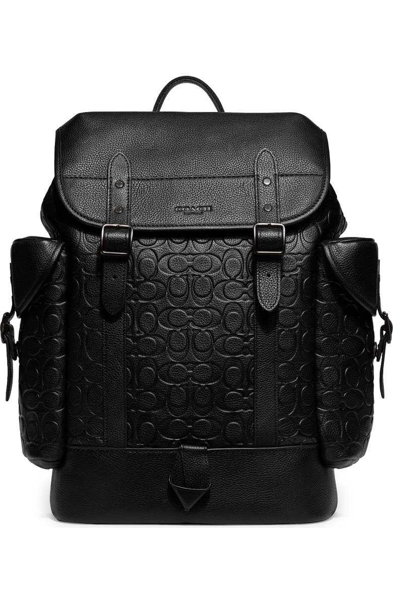 COACH Hitch Signature Leather Backpack, Main, color,