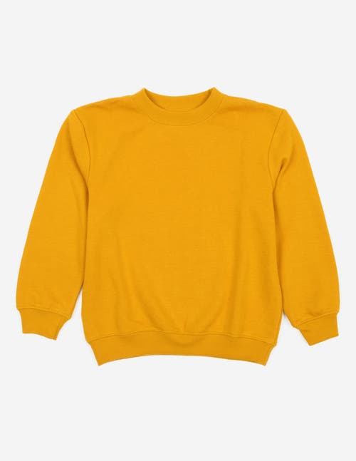 Leveret Kids Pullover Sweatshirt, Long Sleeve, Solid Colors in Mustard 