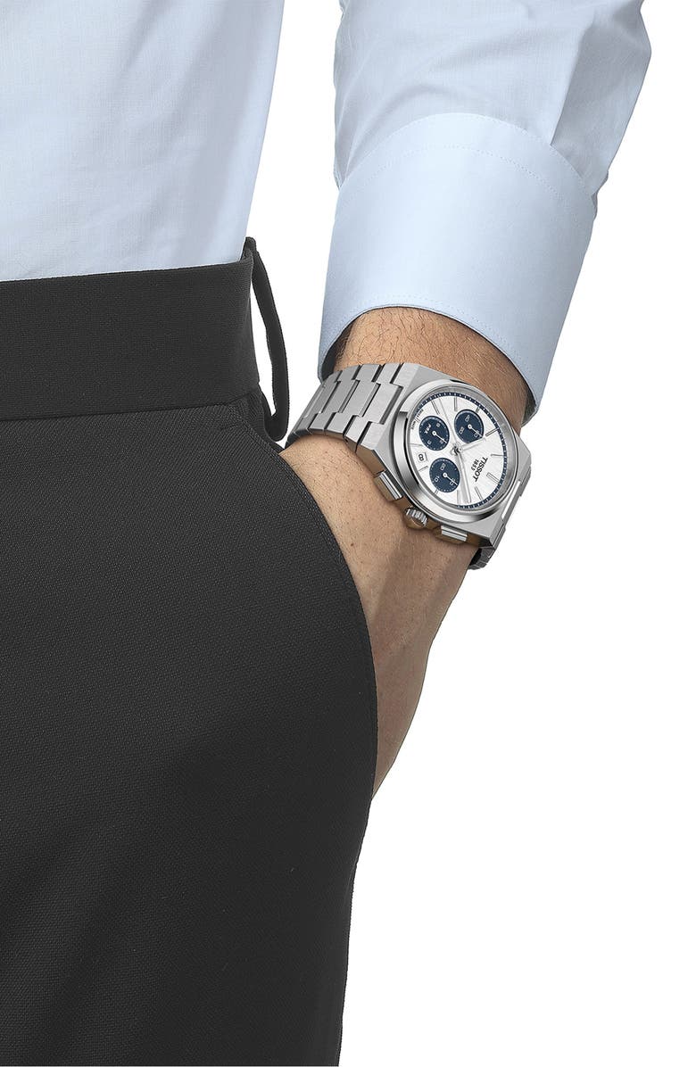 Tissot PRX Chronograph Bracelet Watch, 42mm, Alternate, color, Grey