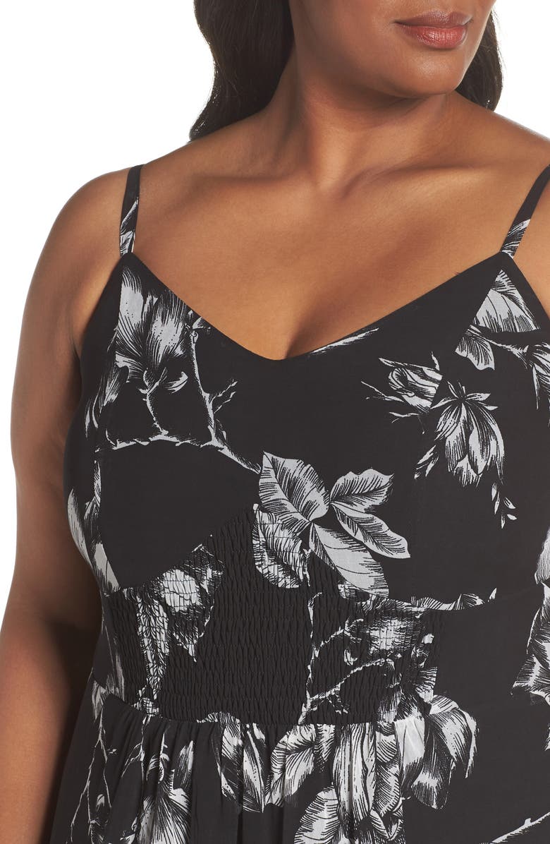 City Chic Mono Rose Maxi Dress, Alternate, color, 