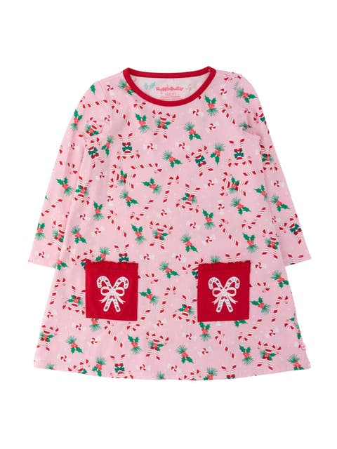 Holiday Knit Long Sleeve Applique Pocket Dress