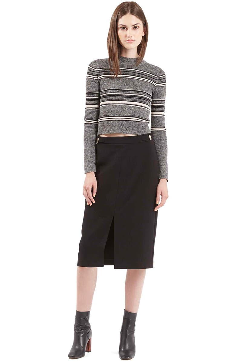 Topshop Stripe Crop Sweater, Alternate, color, 