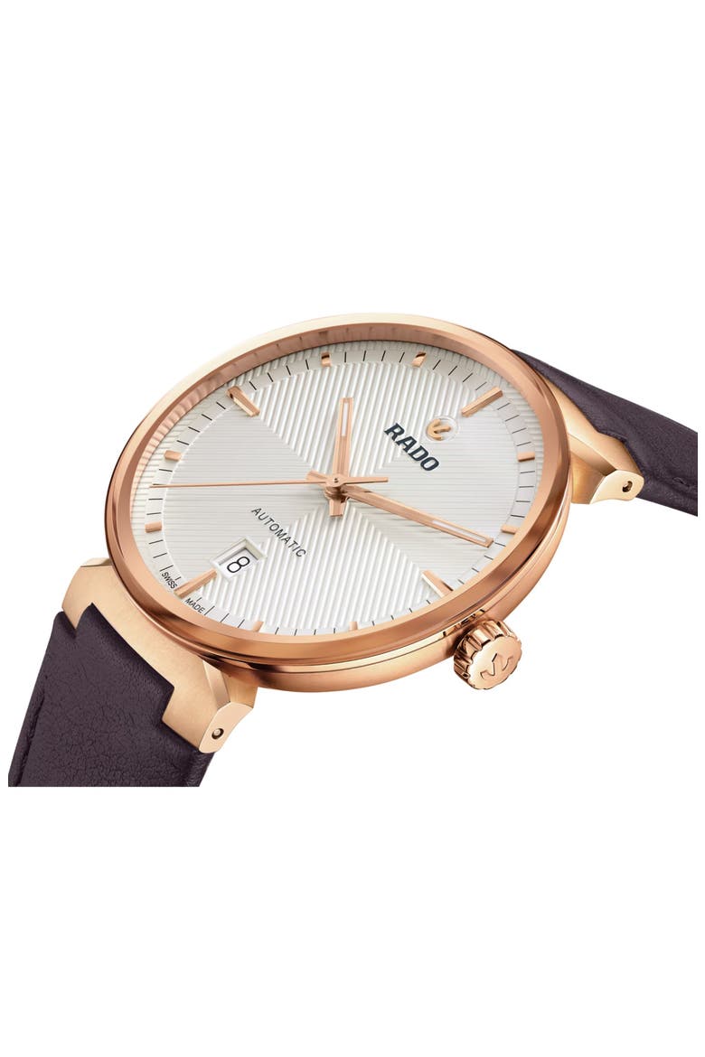 Florence Automatic Leather Strap Watch, 39mm, Alternate, color, BROWN