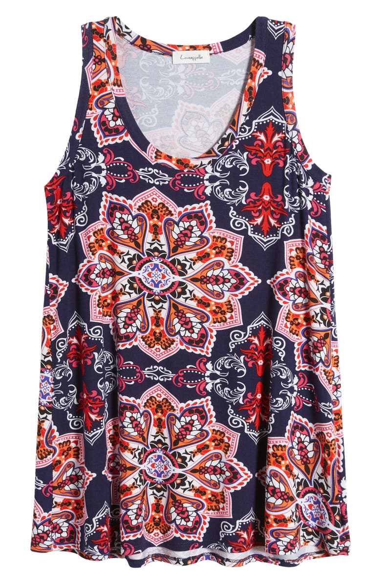 Loveappella Swing Tank, Alternate, color, Navy Hot Pink