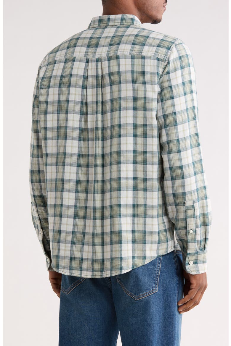 Duofold Flannel Button-Up Shirt, Alternate, color, GREEN MILO PLAID