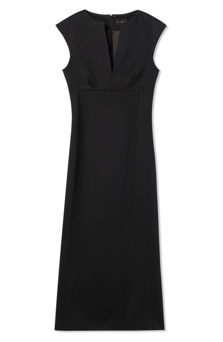 St. John Collection Split Neck Interlock Jersey Pencil Dress, Alternate, color,