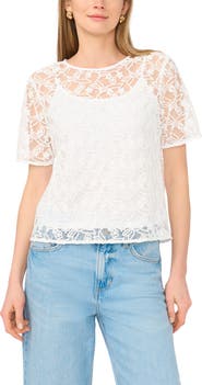 Vince Camuto Lace Trim Top
