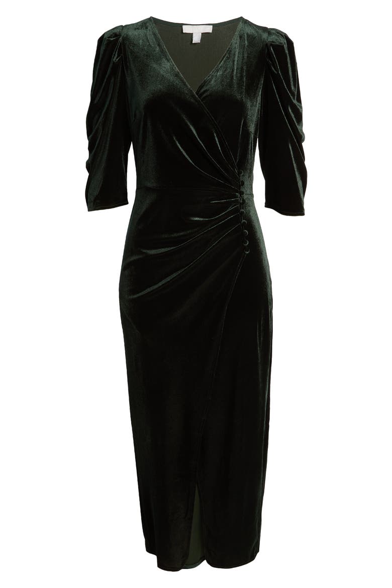 chelsea28 faux wrap velvet midi cocktail dress Faux Wrap Velvet Midi Cocktail Dress (Women)