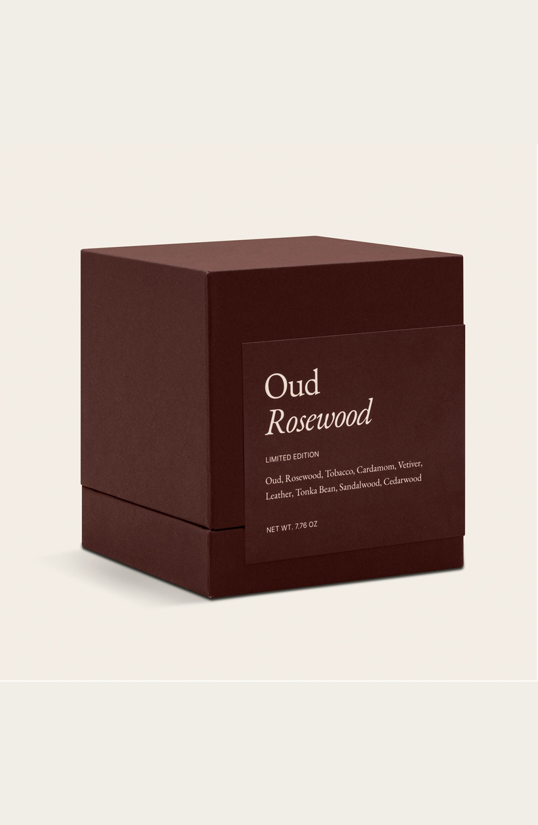 Italic Noir Swiss Scented Glass Candle, Alternate, color, Oud Rosewood