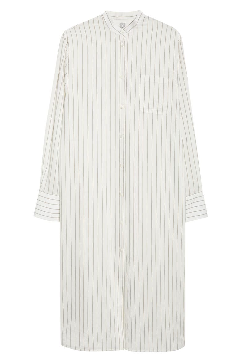 Stripe Long Sleeve Tunic Shirtdress, Alternate, color, WHITE/ OYSTER