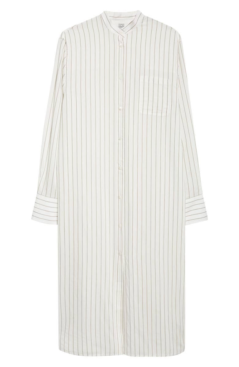 TOTEME Stripe Long Sleeve Tunic Shirtdress, Alternate, color, White/ Oyster