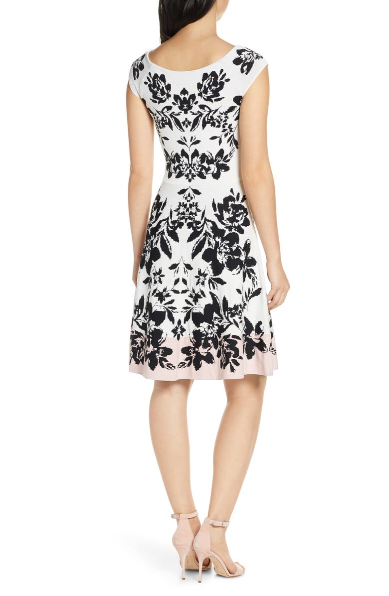 Eliza J Jacquard Fit & Flare Sweater Dress | Nordstrom