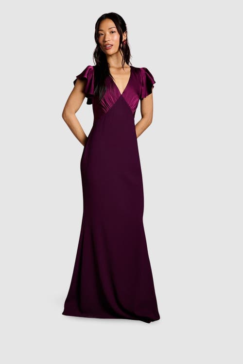 Coast V-neck Angel Short Sleeve Maxi Dress In Purple