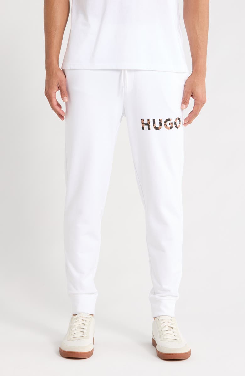 HUGO Dapantsie Cotton Joggers, Main, color, White