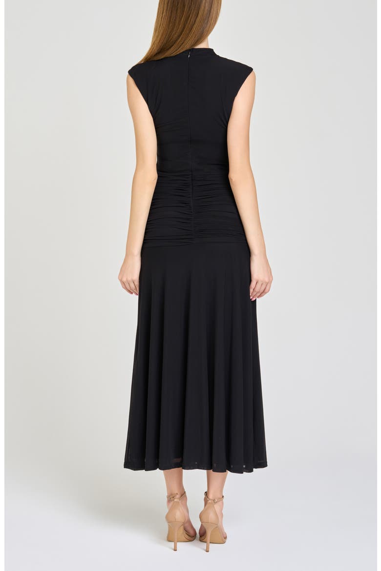 Sarielle Ruched Maxi Dress, Alternate, color, BLACK