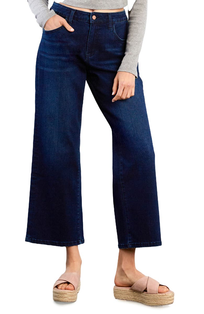 HINT OF BLU High Waist Ankle Relaxed Straight Leg Jeans, Main, color, Resort Blue
